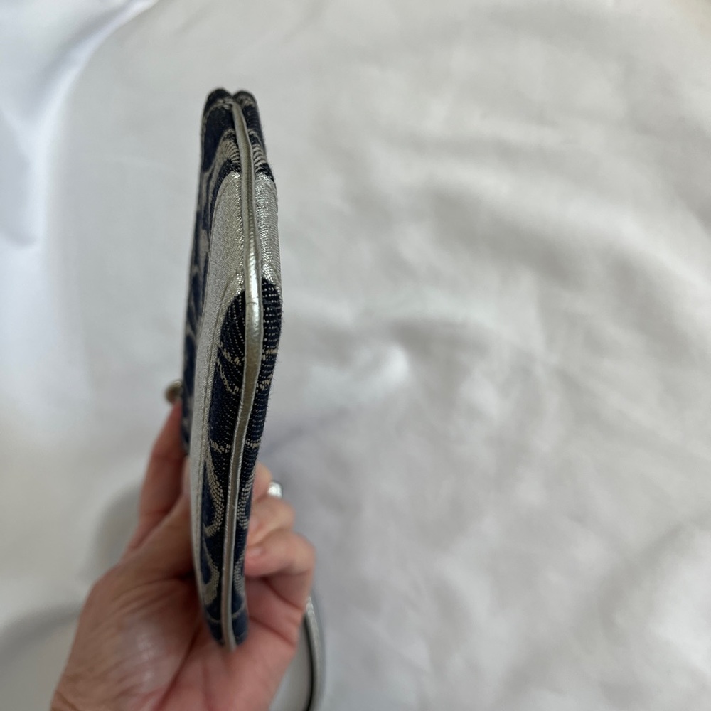 Coach EUC, zippered wristlet, blue & silver denim, clean, interior pkt, - Picture 12 of 13